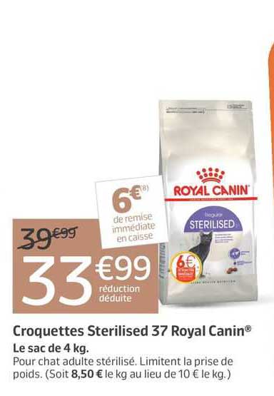 croquettes sterilised 37 royal canin