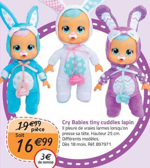 cry babies tiny cuddles lapin