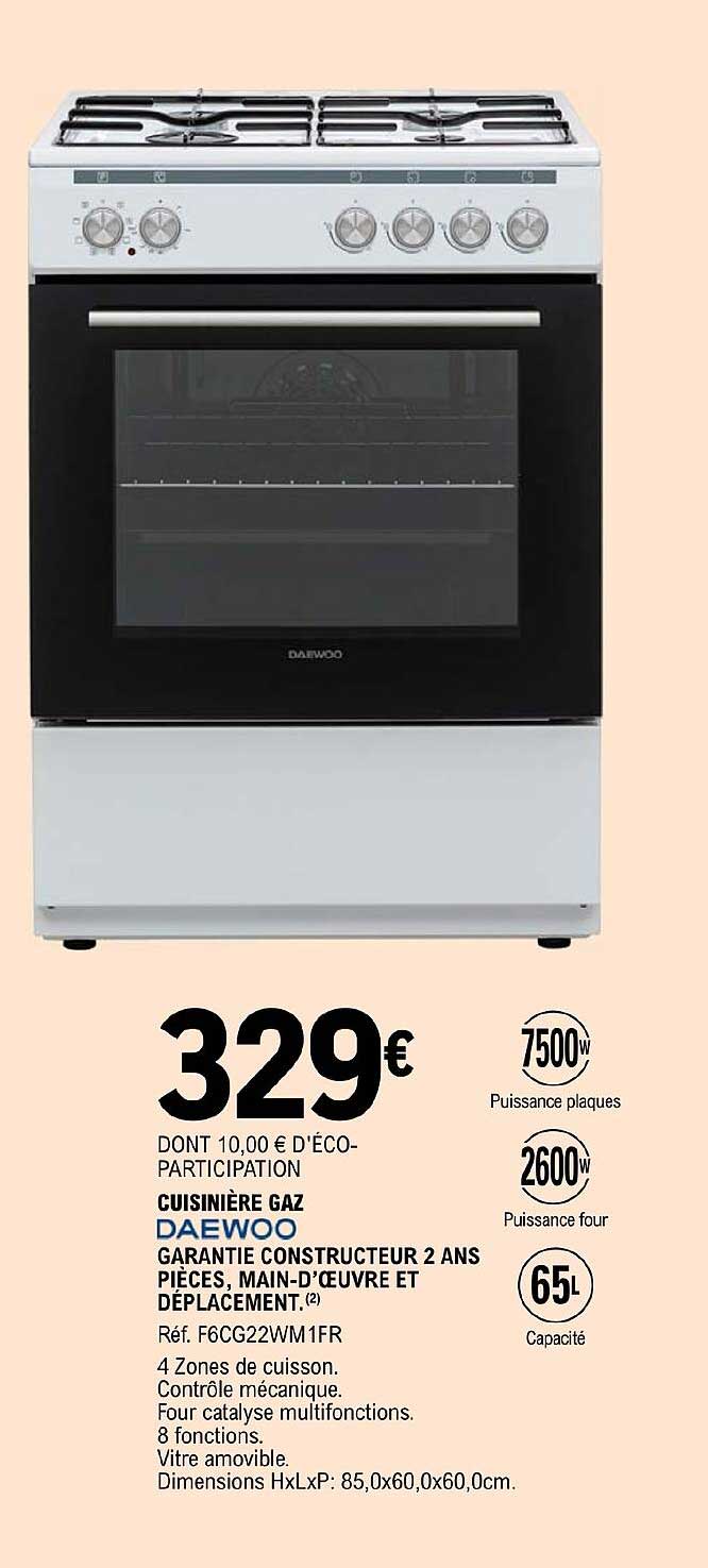 Cuisinière Gaz Daewoo