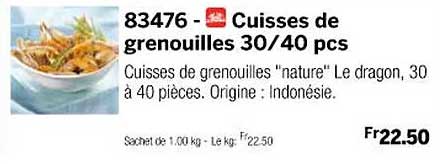 cuisses de grenouilles 30/40 pcs