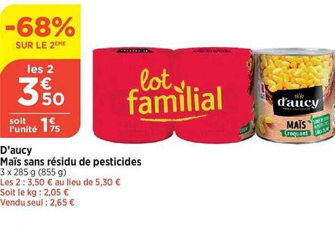 d'aucy maïs sans résidu de pesticides