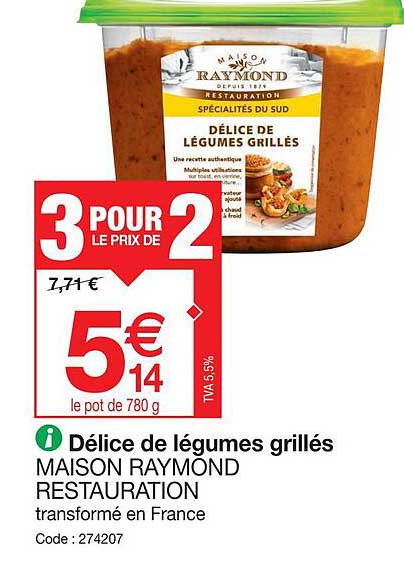 délice de légumes grillés maison raymond restauration