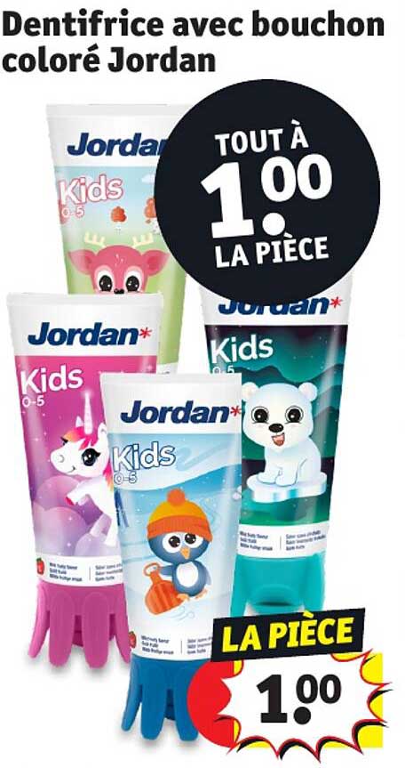 dentifrice avec bouchon coloré jordan
