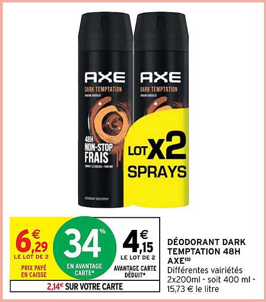déodorant dark temptation 48h axe