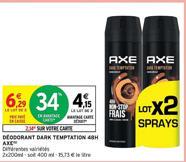déodorant dark temptation 48h axe