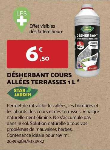 désherbant cours allées terrasses 1 l star jardin