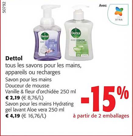 dettol tous les savons pour les mains, appareils ou recharges