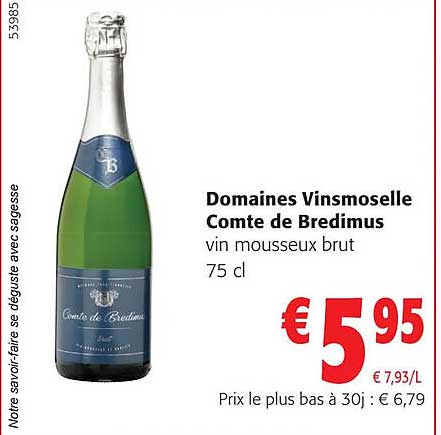 domaines vinsmoselle comte de bredimus vin musseux brut