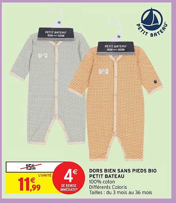 dors bien sans pieds bio petit bateau