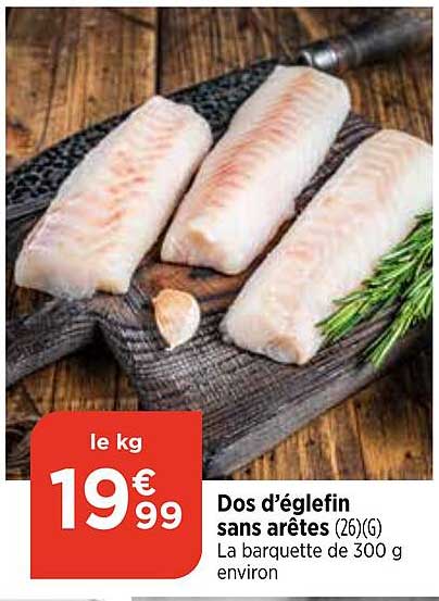 dos d'églefin sans arêtes