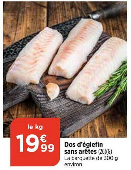 dos d'églefin sans arêtes