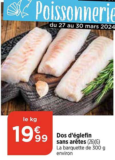 dos d'églefin sans arêtes