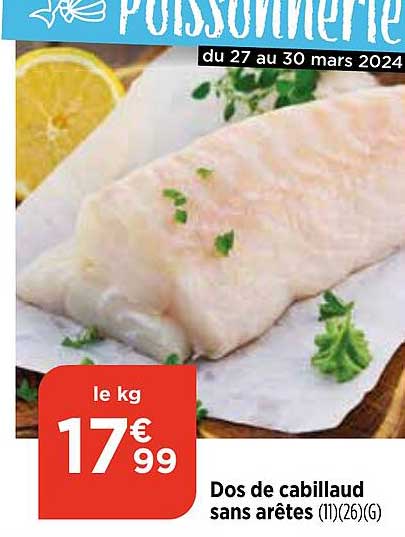 dos de cabillaud sans arêtes