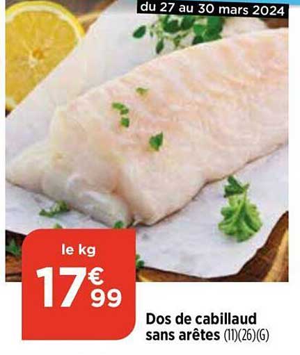 dos de cabillaud sans arêtes