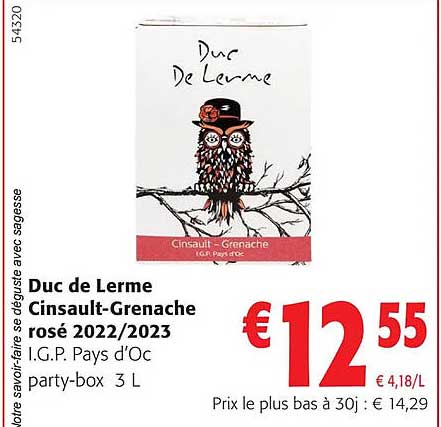 duc de lerme cinsault-grenache rosé 2022/2023 i.g.p. pays d'oc