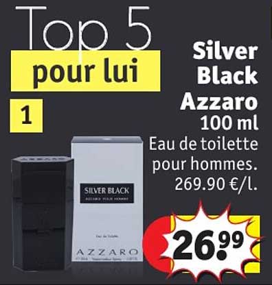 eau de toilette pour hommes silver black azzaro 100 ml