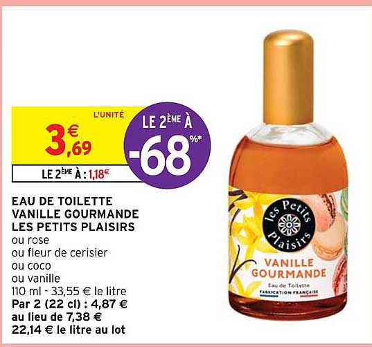 eau de toilette vanille gourmande les petits plaisirs