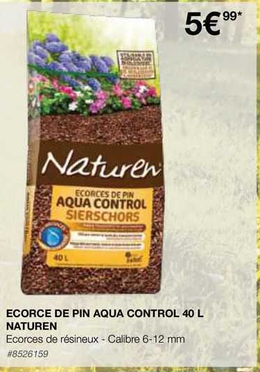 écorce de pin aqua control 40 l naturen