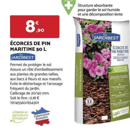 écorces de pin maritime 50 l jardibest