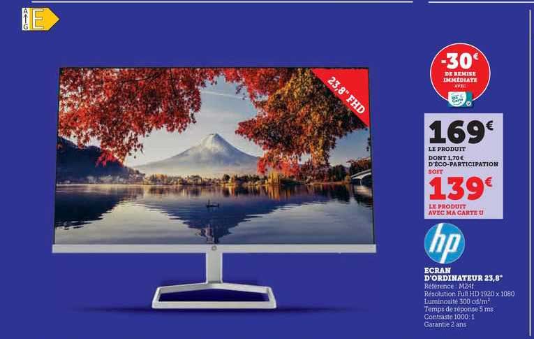 écran d'ordinateur 23,8" hp