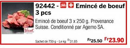 emincé de bœuf 3 pcs