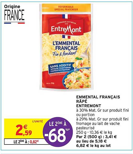 Emmental Français Râpé EntreMont