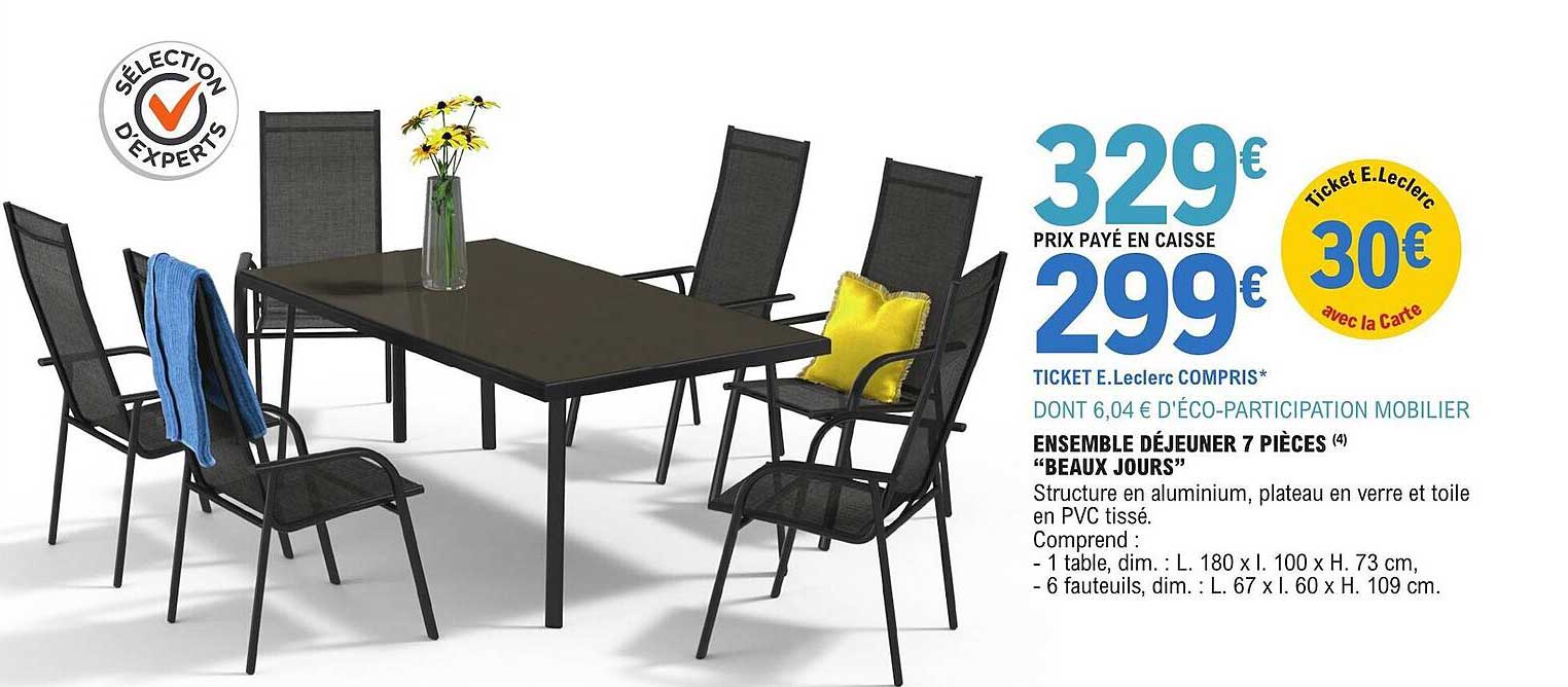 ensemble déjeuner 7 pièces "beaux jours"