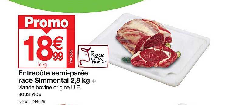 entrecôte semi-parée race simmental 2.8 kg +