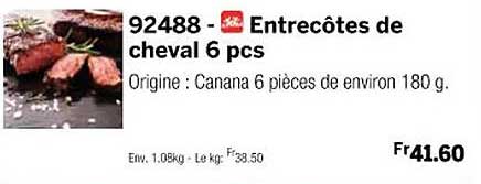 entrecôtes de cheval 6 pcs