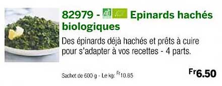 Epinards Hachés Biologiques