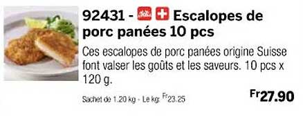 escalopes de porc panées 10 pcs