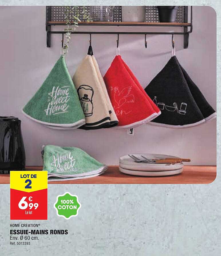 Essuie-mains Ronds Home Creation