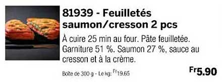 feuilletés saumon/cresson 2 pcs