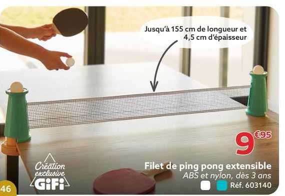 filet de ping pong extensible