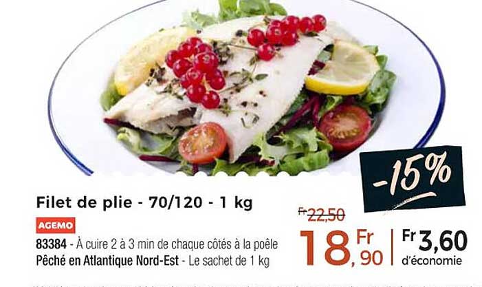 filet de plie - 70/120 - 1 kg