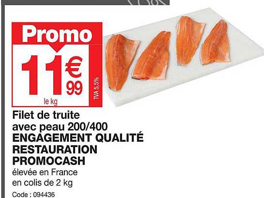 filet de truite avec peau 200/400 engagement qualité restauration promocash