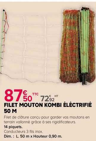 filet mouton kombi électrifié 50 m
