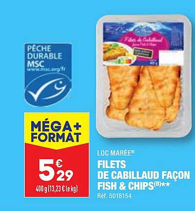 filets de cabillaud façon fish & chips loc marée