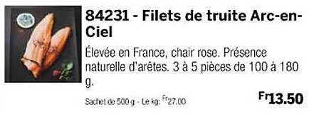 filets de truite arc-en-ciel