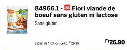 fiori viande de bœuf sans gluten ni lactose