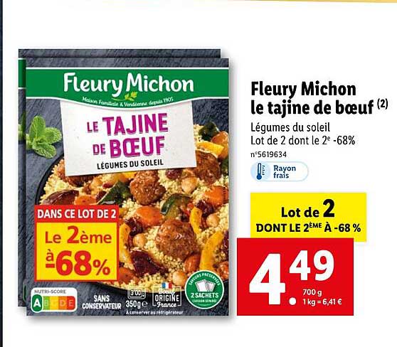 fleury michon le tajine de bœuf