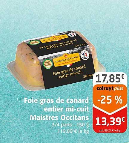 foie gras de canard entier mi-cuit maistres occitans