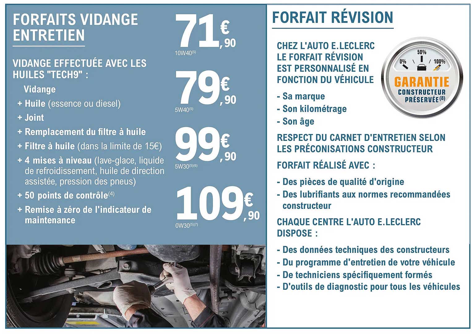 forfaits vidange entretien, forfait révision