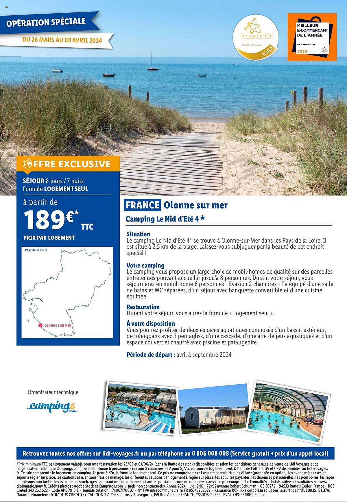 france olonne sur mer : camping le nid d'été 4*