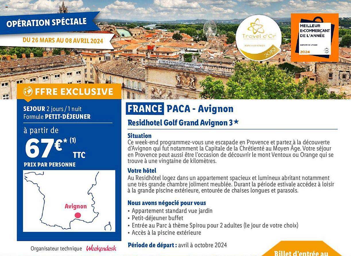 france paca - avignon : résidhôtel golf grand avignon 3*