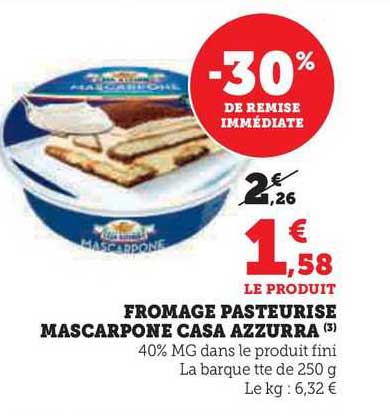 fromage pasteurisé mascarpone casa azzurra
