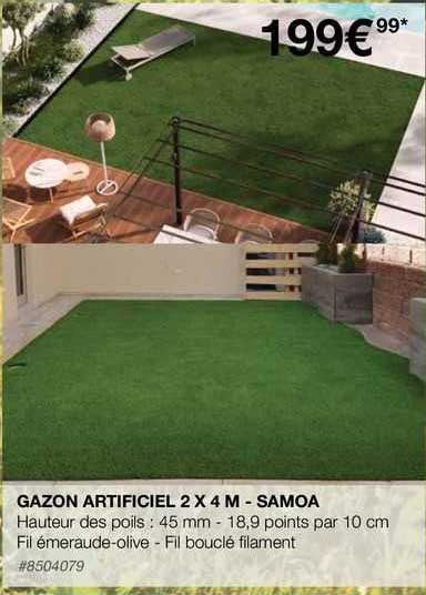 gazon artificiel 2x 4m - samoa