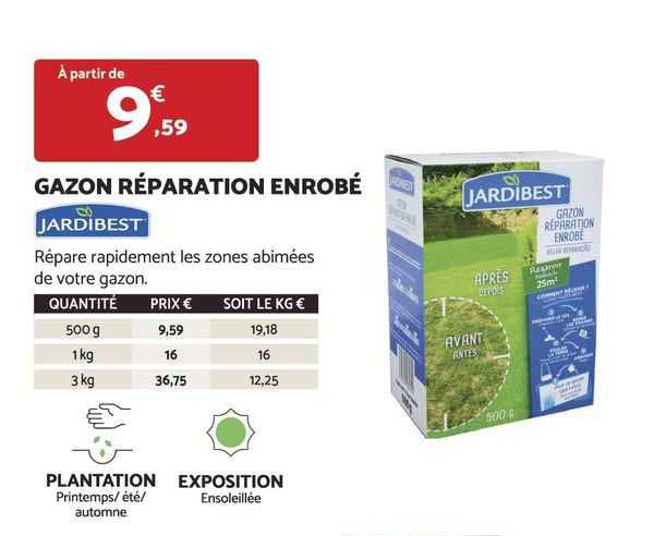 gazon réparation enrobé jardibest