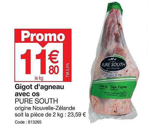 gigot d'agneau avec os pure south
