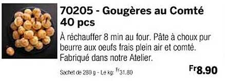 gougères au comté 40 pcs
